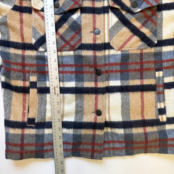 Zara Check Shacket Shirt Jacket Plaid Button Down Flannel Wool Blend Sz XS - Picture 8 of 15